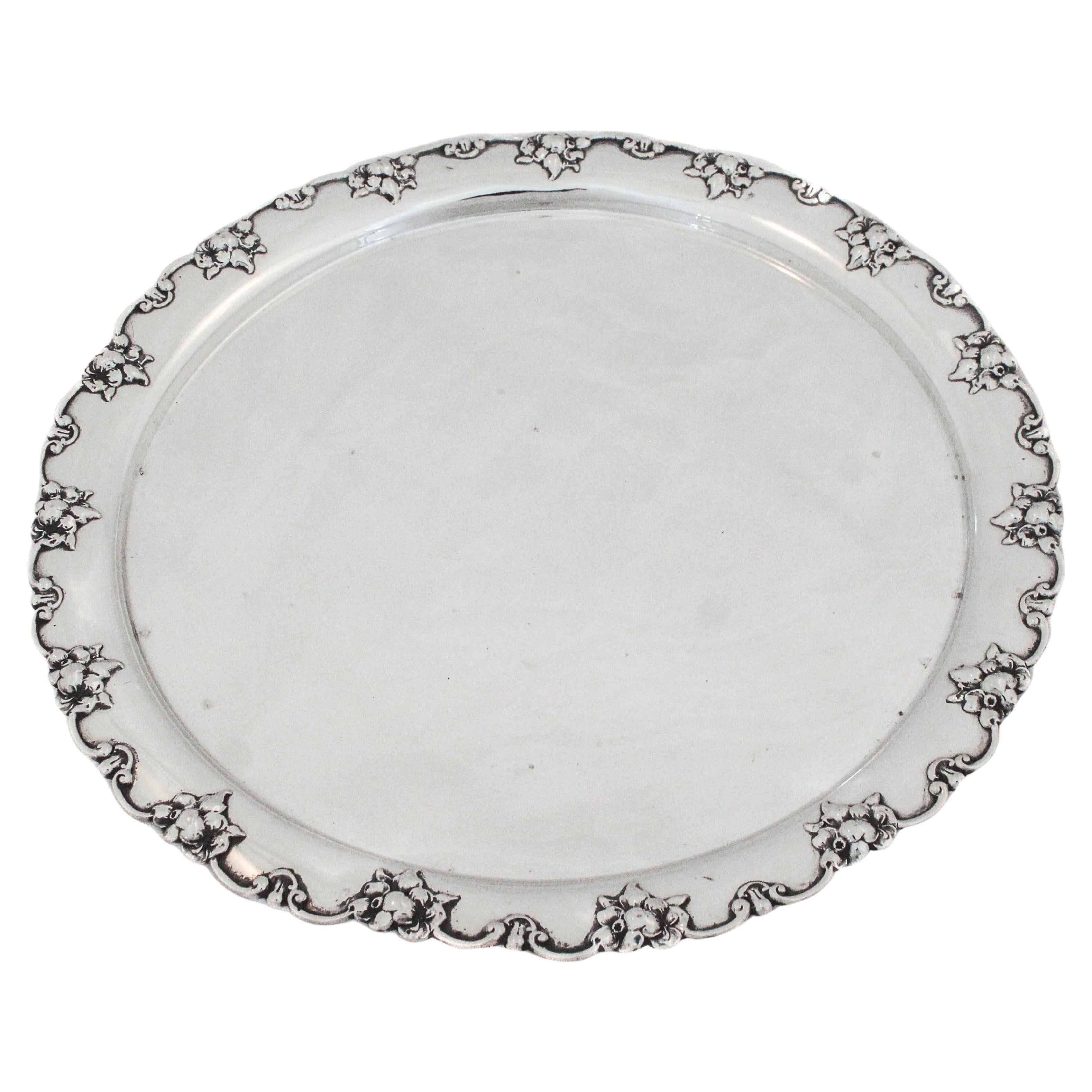 Bandeja de plata de ley, circa 1880