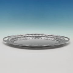 'Queen Anne Design' Antique Sterling Silver Tray by Barker Brothers from 1915
