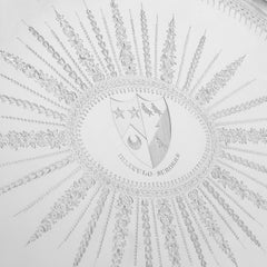 Large Engraved George III Neoclassical Sterling Silver Salver or Tray from 1784
