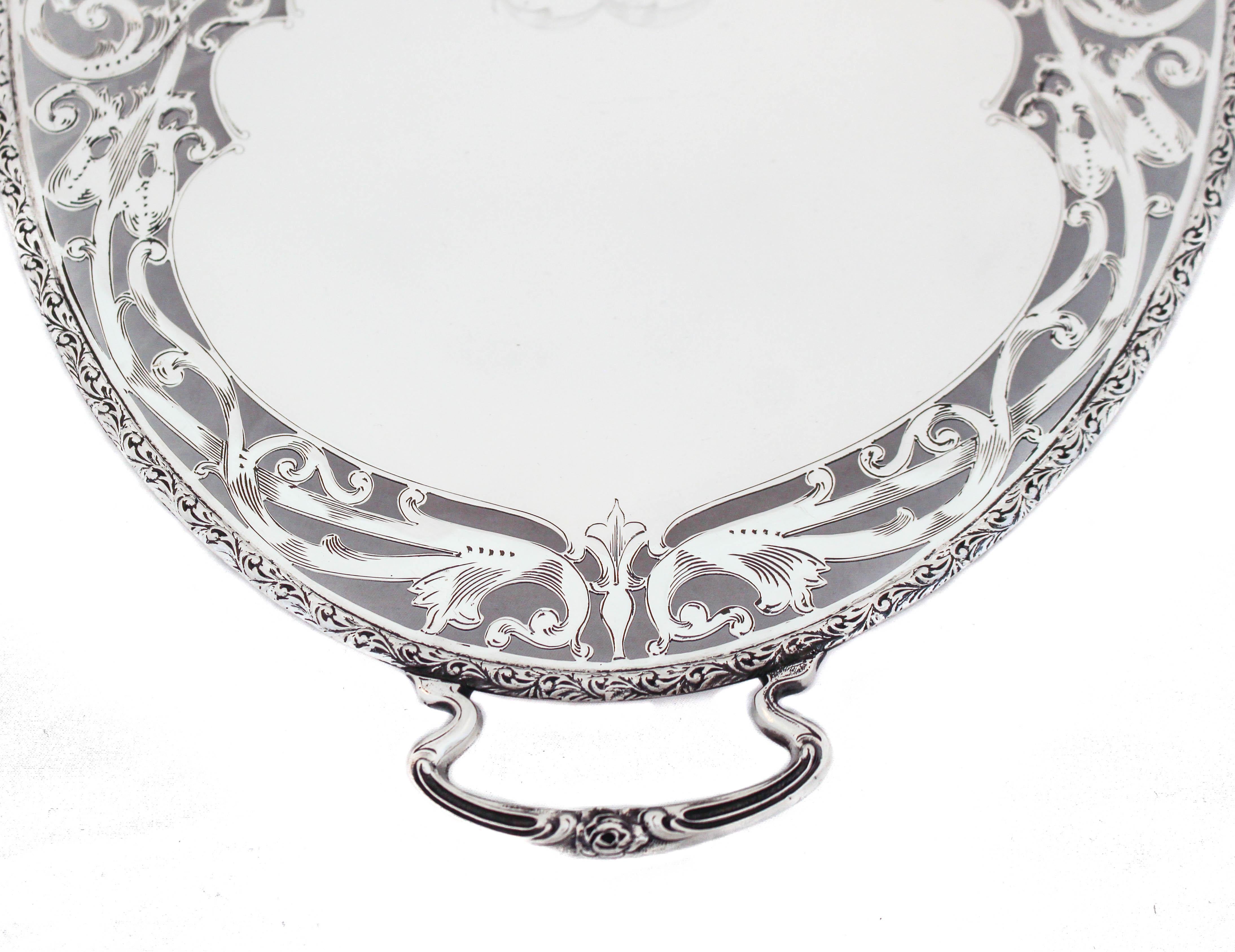 Sterling Silver Tray In Excellent Condition For Sale In Brooklyn, NY