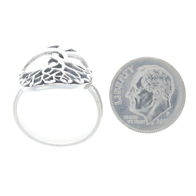 Sterling Silver Tree of Life Statement Ring - 925 Family Love Woven For Sale 1