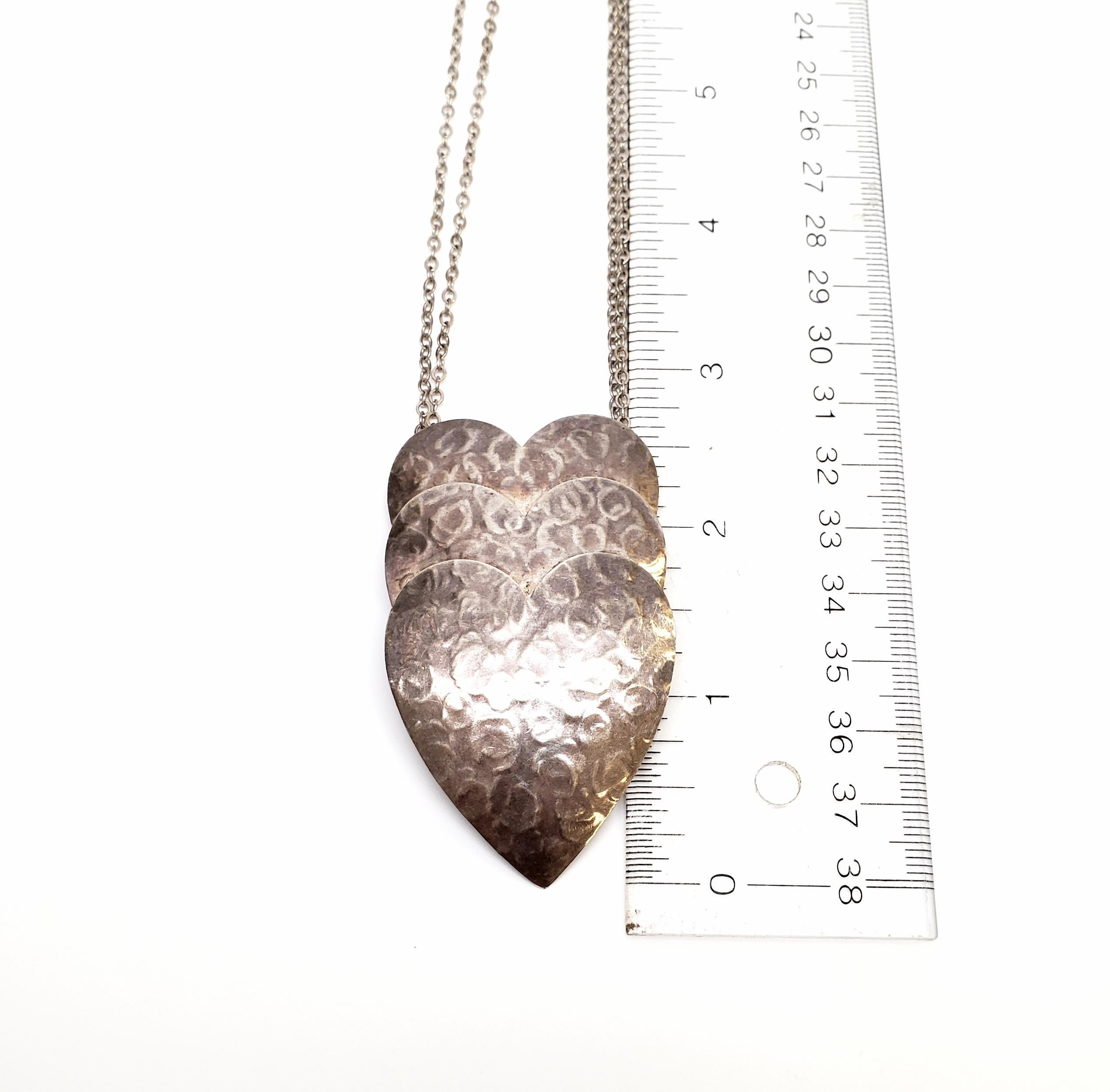 Sterling Silver Triple Heart Necklace 6