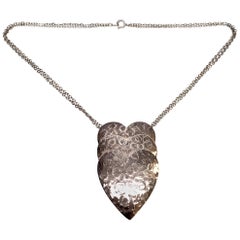 Vintage Sterling Silver Triple Heart Necklace
