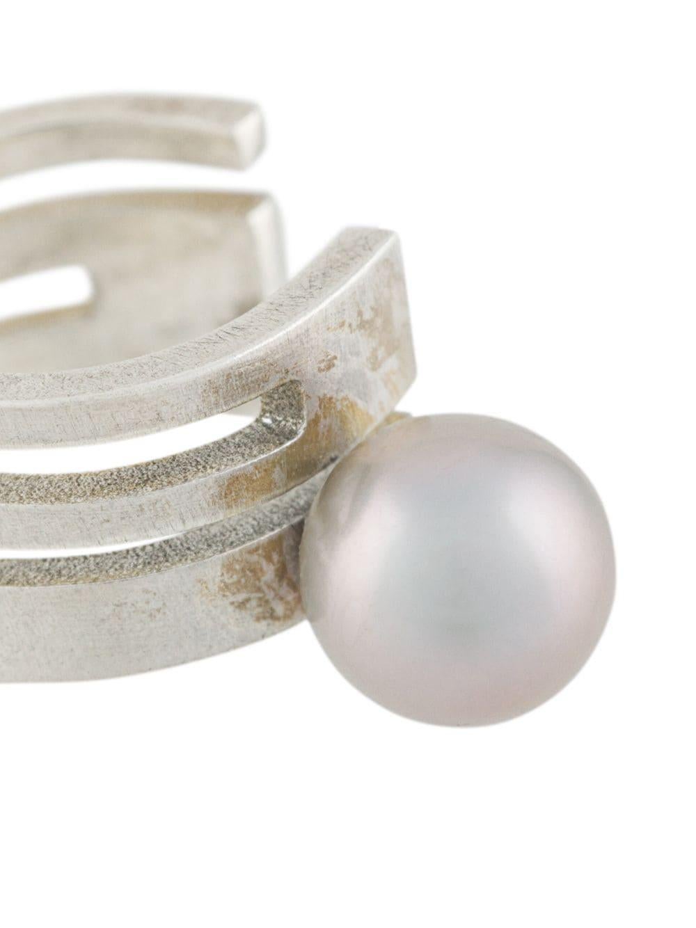 Sterlingsilber Dreifach-Perlen-Ohr-Manschetten-Ohrring (Kunsthandwerker*in) im Angebot