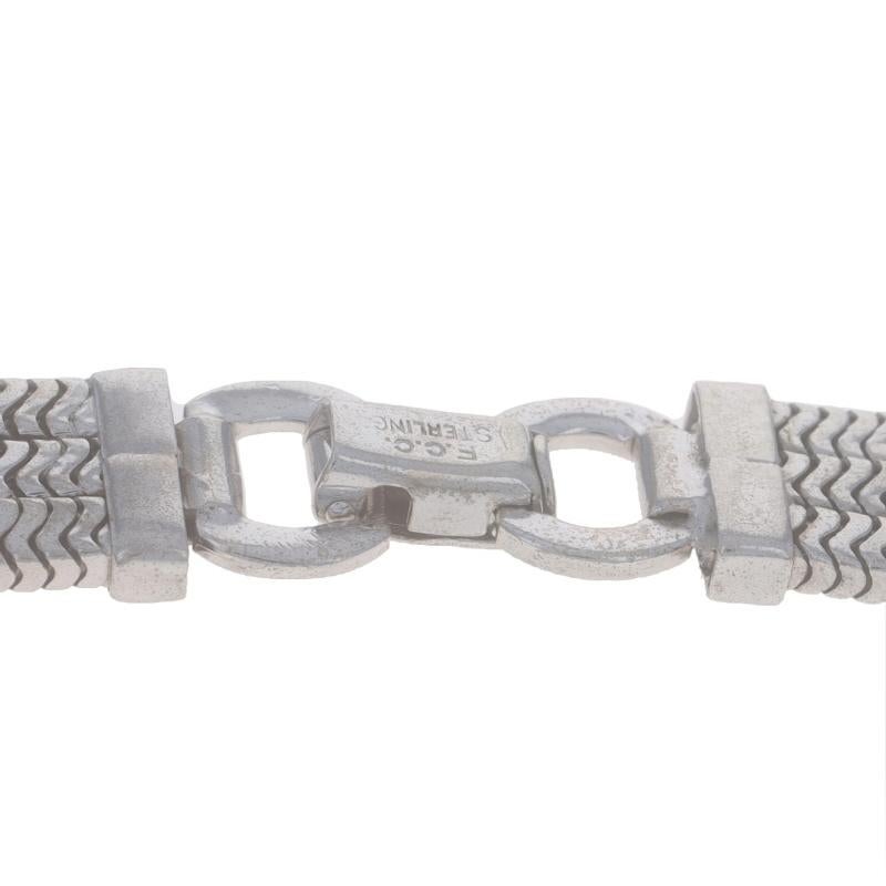 Sterling Silber Dreireihige quadratische Schlangenkette Halskette 15 1/2