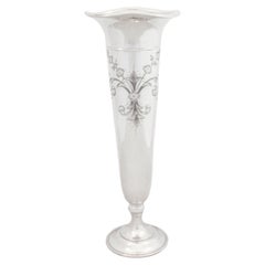 Antique Sterling Silver Trumpet Vase