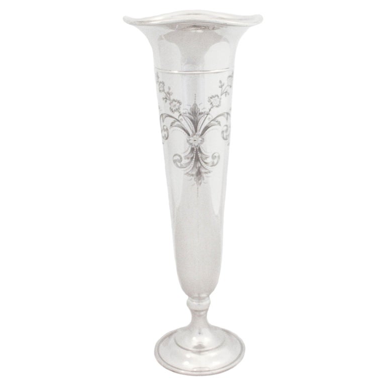 Sterling Silver Trumpet Vase For Sale at 1stDibs
