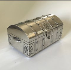 Sterling Silver Trunk Box by Fred Davis, Taxco Mexico c. 1930