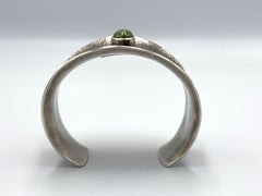 Sterling Silver Tufa Cast Bracelet with Carico Lake Turquoise by Julian Chavez
