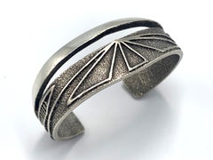 Sterling Silber Tuffstein Manschettenarmband - Navajo, Shades of the West (1990s)