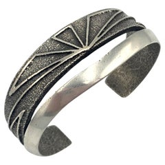 Sterling Silber Tuffstein Manschettenarmband - Navajo, Shades of the West (1990s)