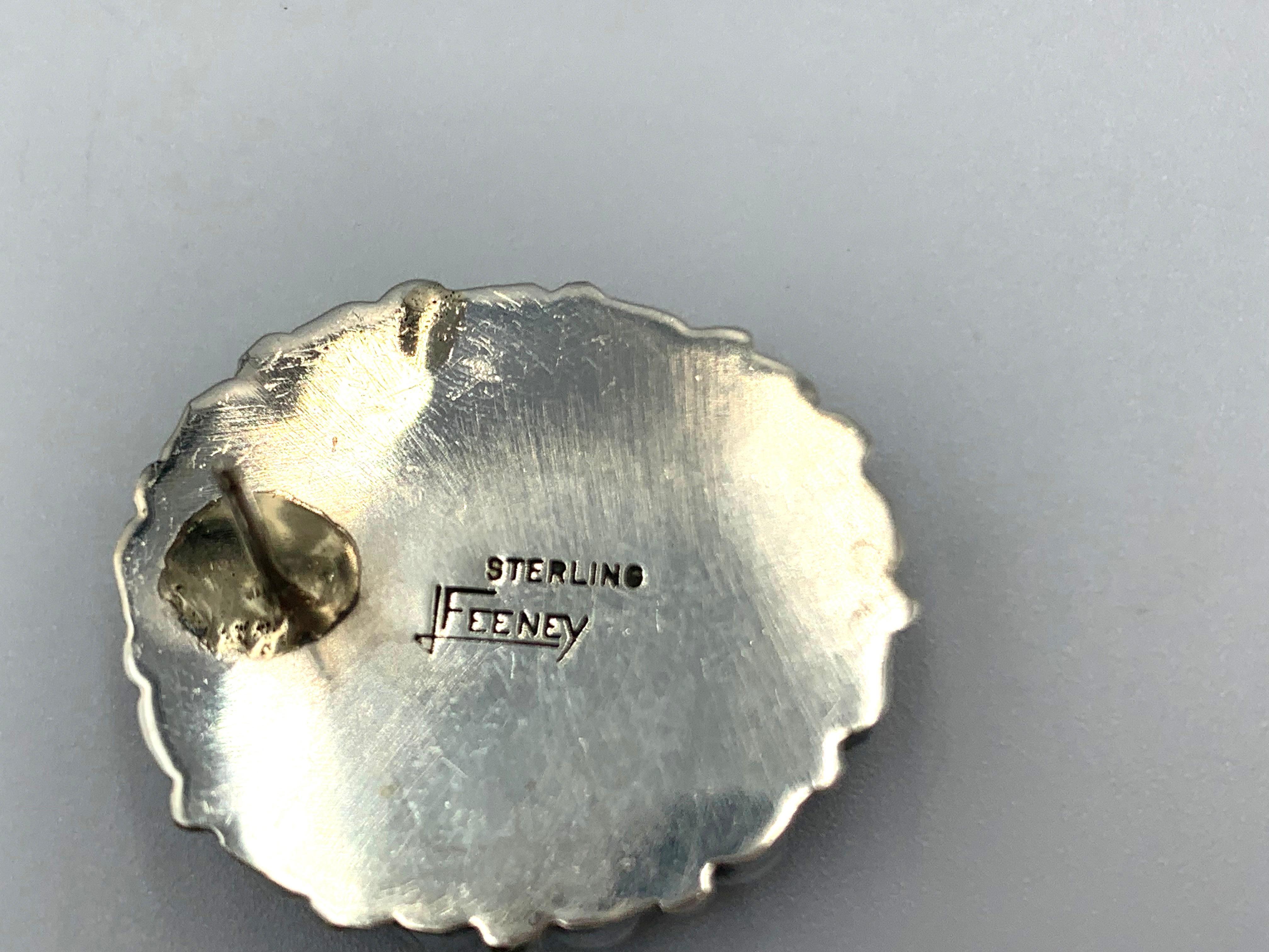 Orecchini a perno in argento 925 con turchese e topazio di Leo Feeney in vendita 2