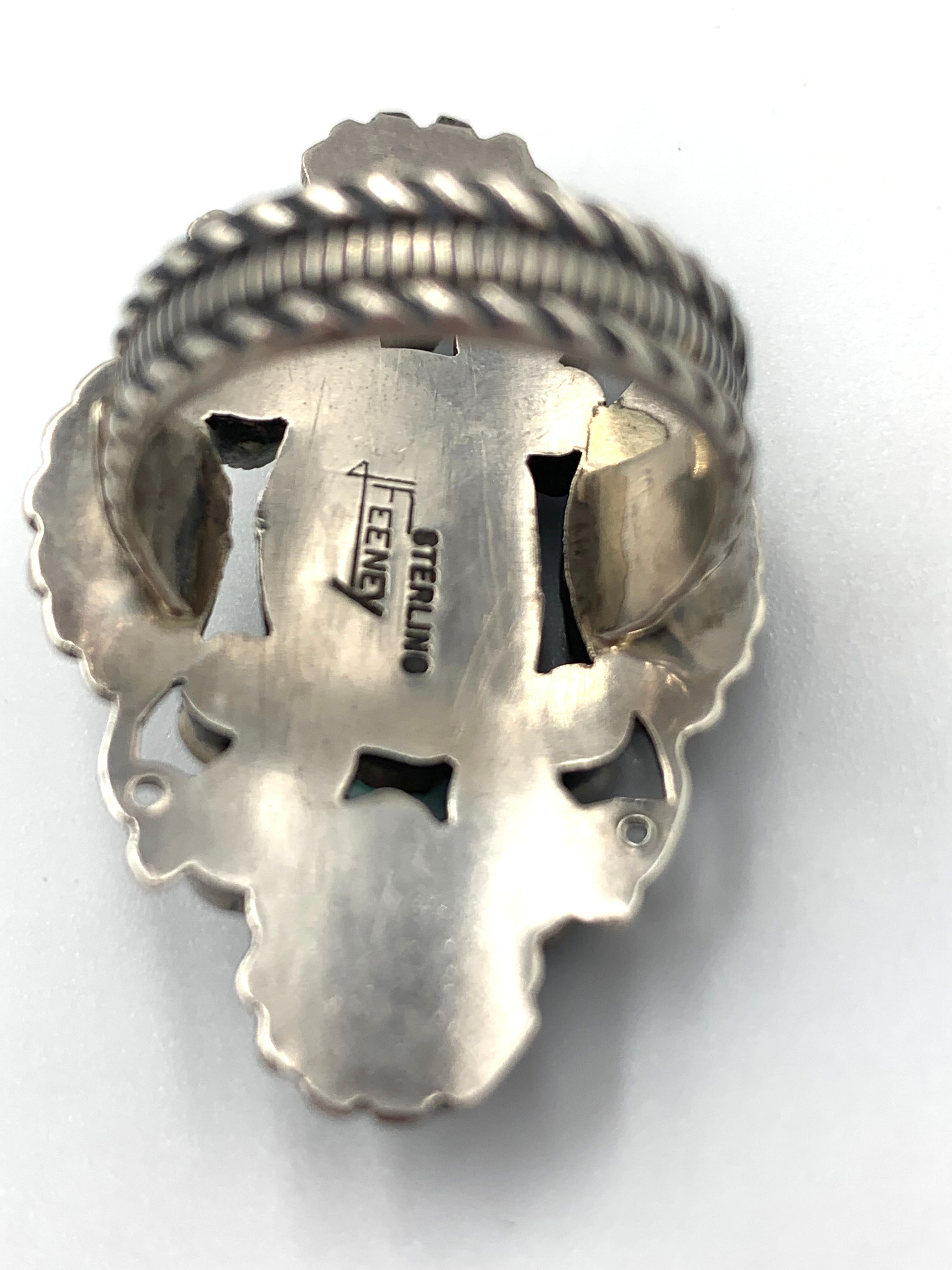 Sterling Silber Türkis und Topas Ring Größe 7 ¼ von Leo Feeney im Angebot 4