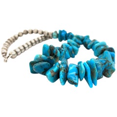 Sterling Silver Turquoise Bead Necklace