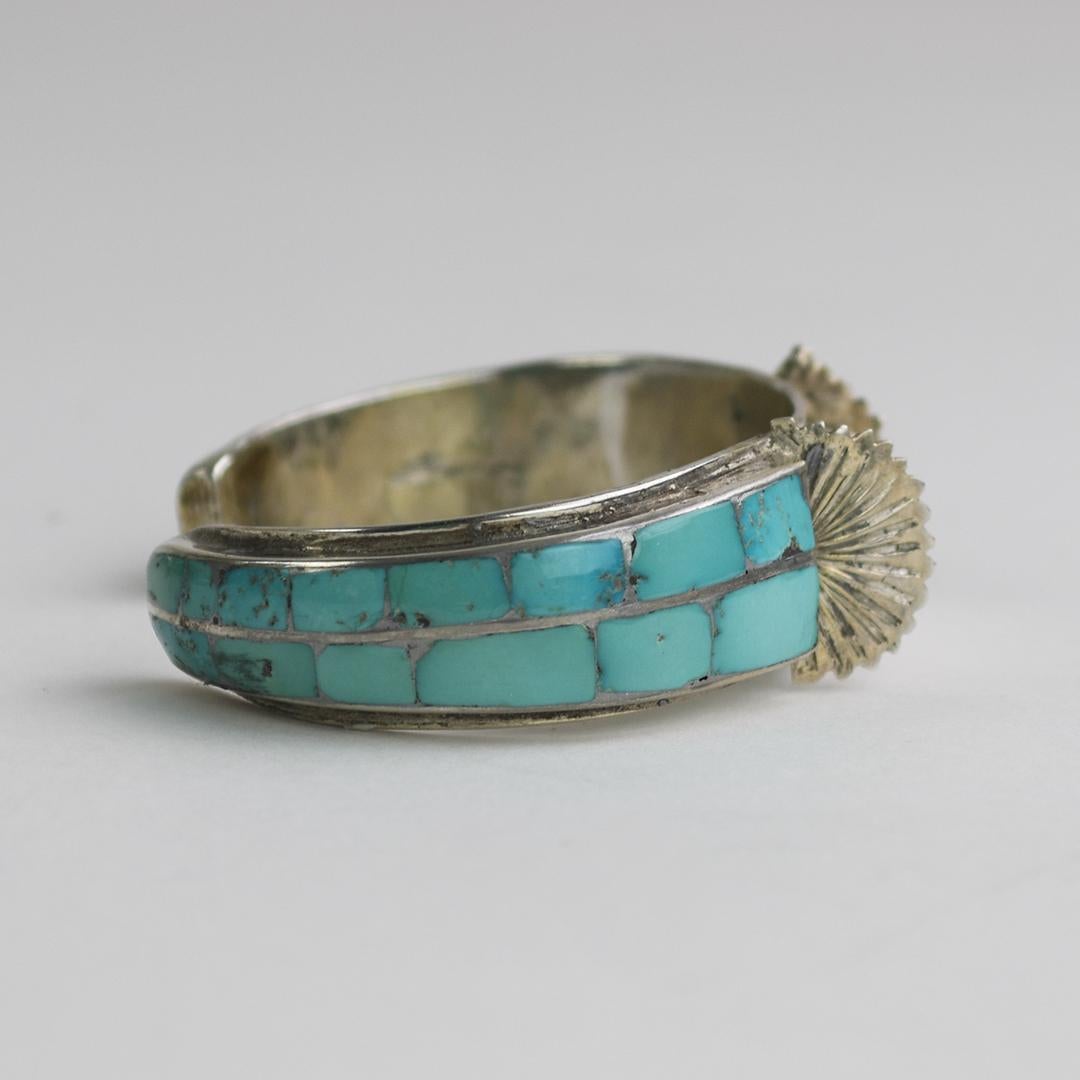 Grezzo Bracciale in argento sterling con turchese 1.23ozt in vendita