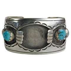 Sterling Silver Turquoise Bracelet with Bezel