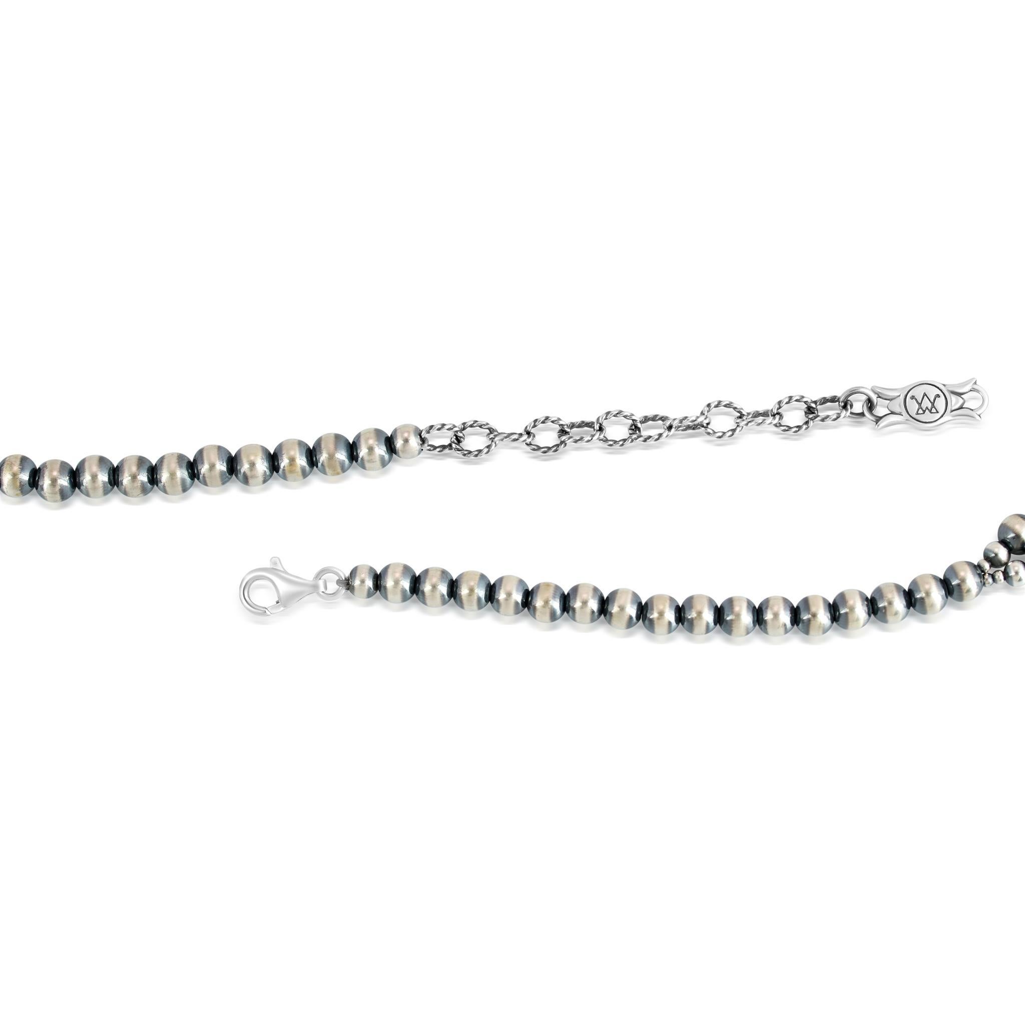 Collier de fleurs de courge en argent Sterling Turquoise Concha Butterfly, 17