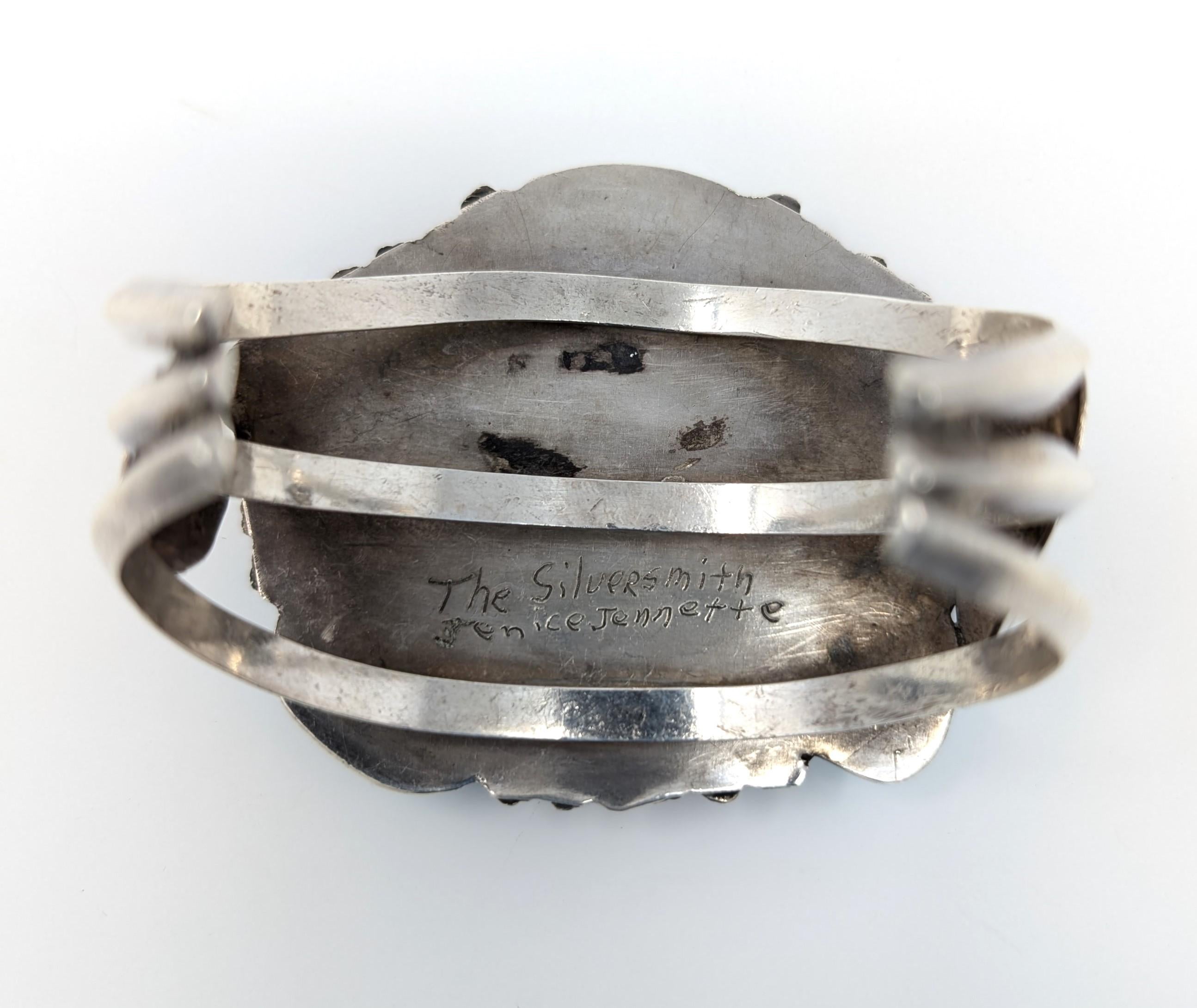 Bracciale in argento sterling con corallo e turchese Jenice Jennette the Silversmith in vendita 4