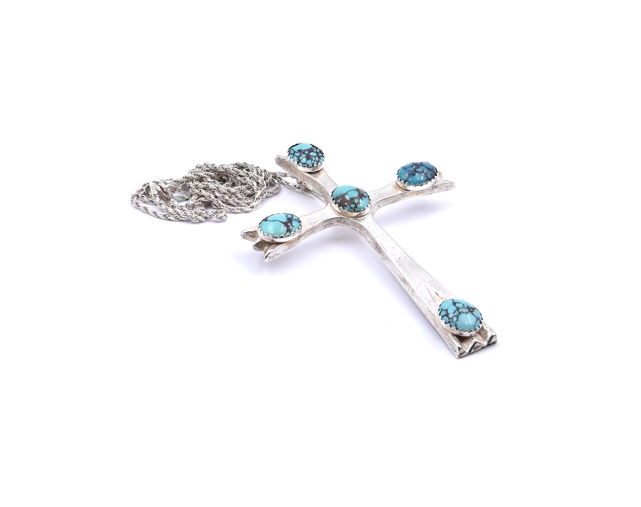 genuine turquoise cross necklace