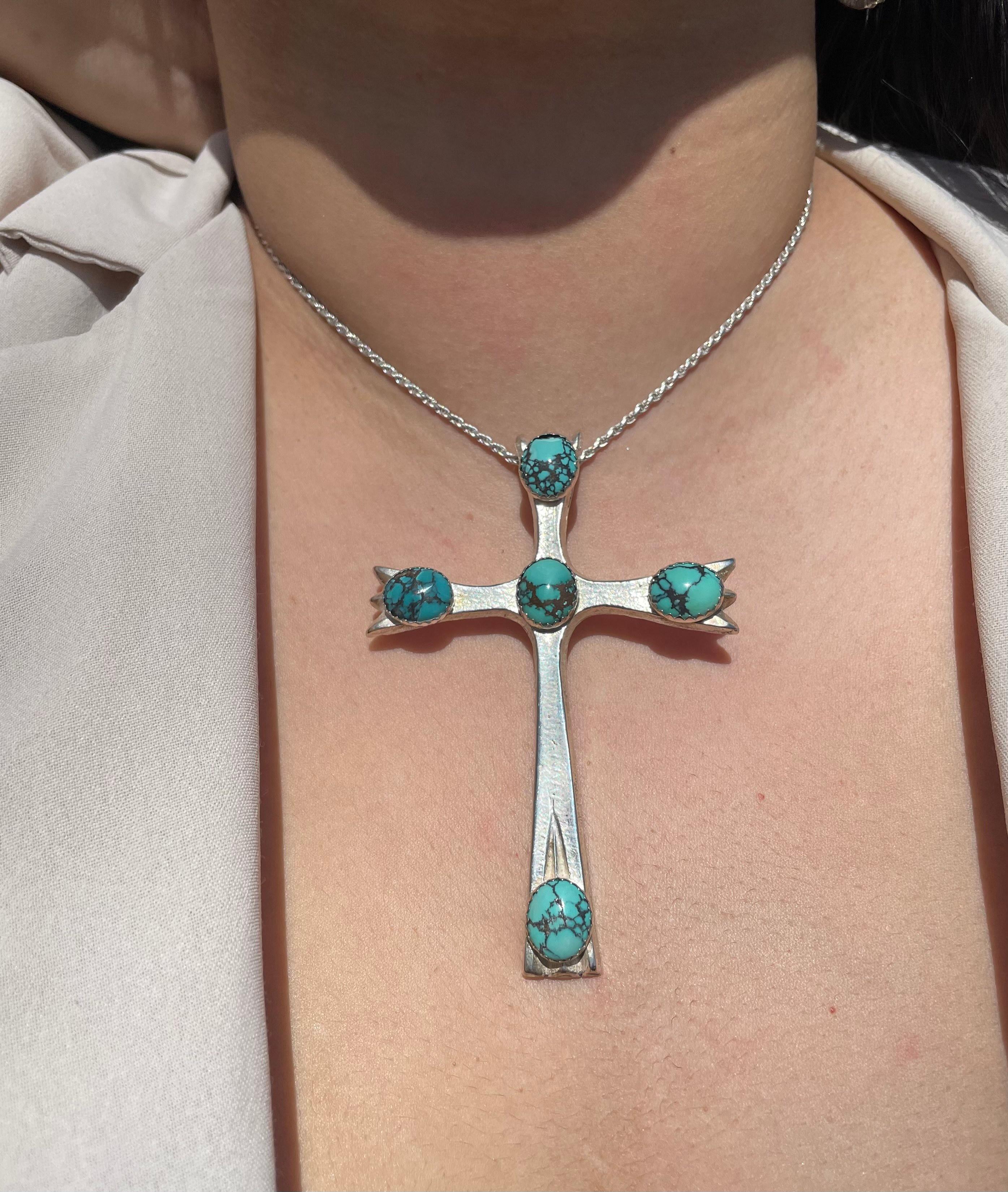 turquoise cross necklaces