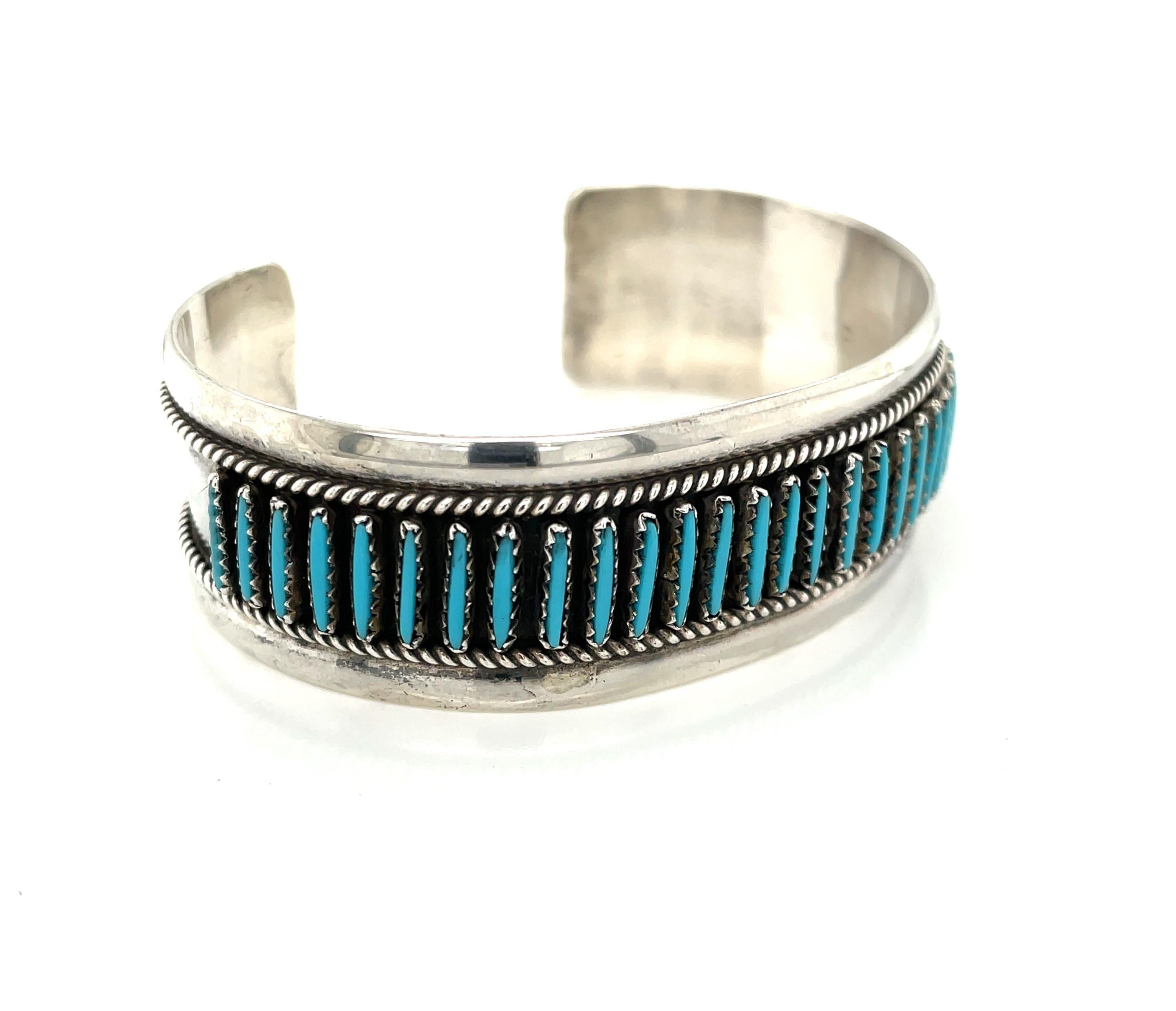 Oval Cut Sterling Silver Turquoise Cuff Bracelet