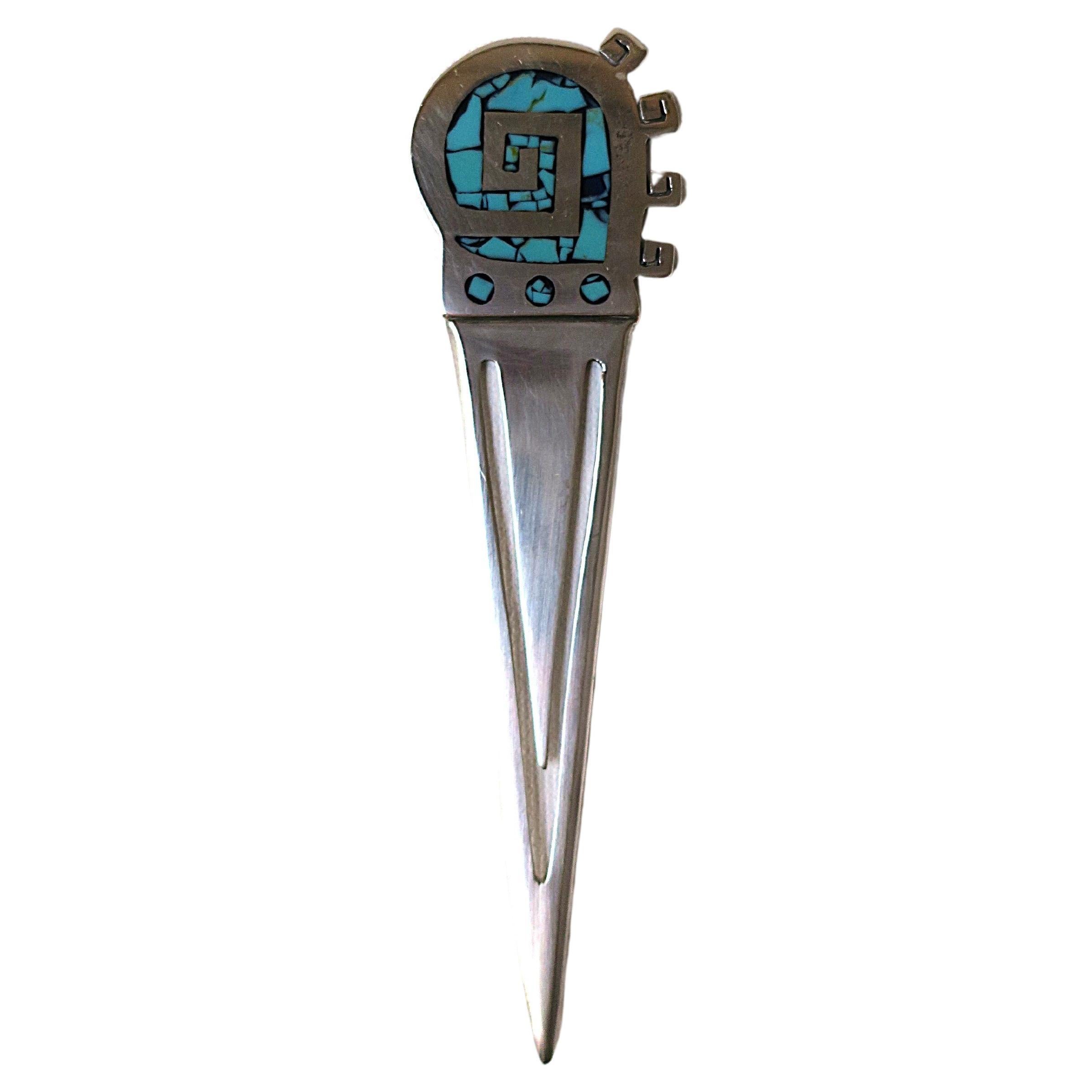 Sterling Silver Turquoise Bookmarker Letter Opener