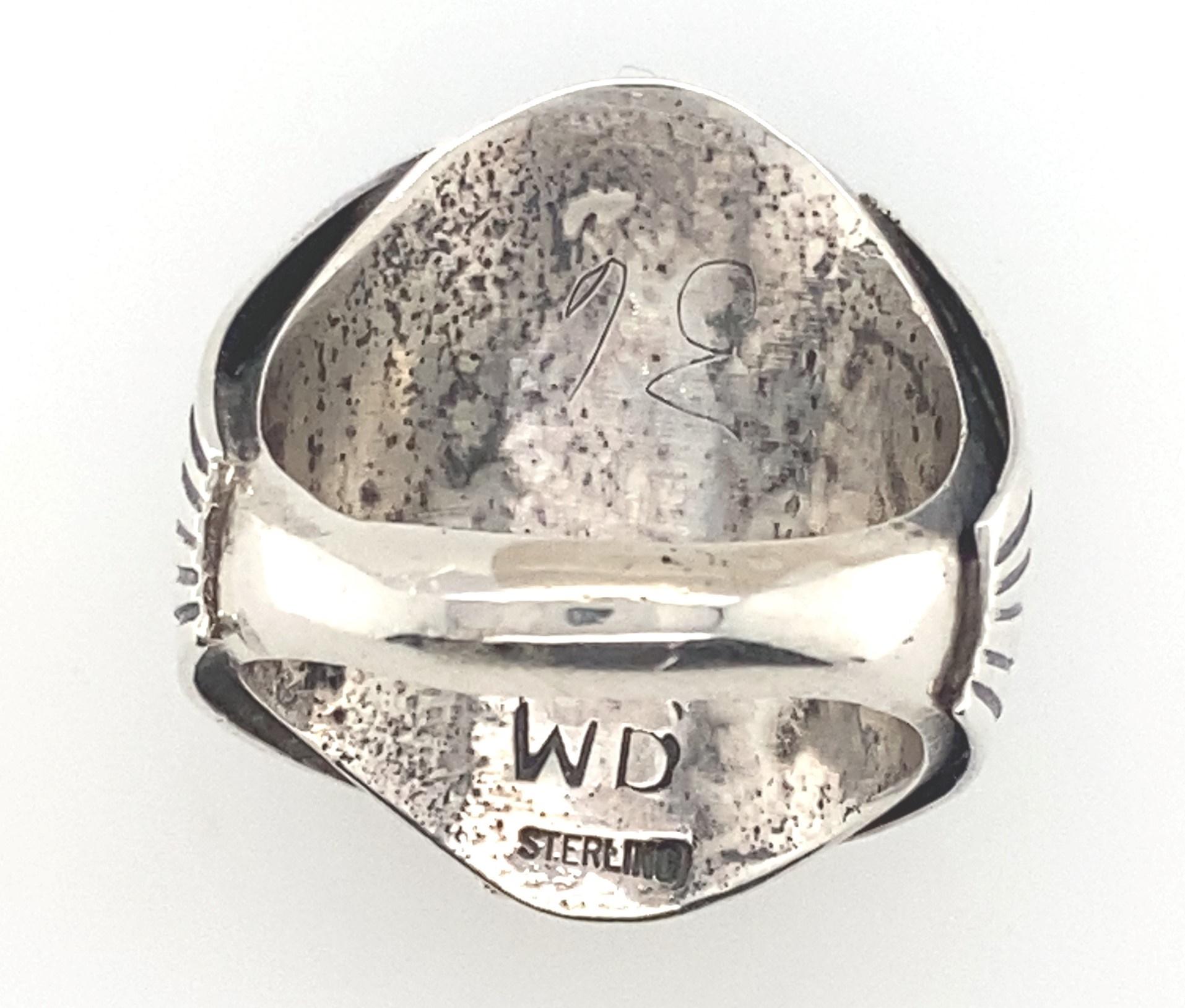 Türkis-Ring aus Sterlingsilber des Navajo-Künstlers Dan Whitegoat im Zustand „Gut“ in Towson, MD