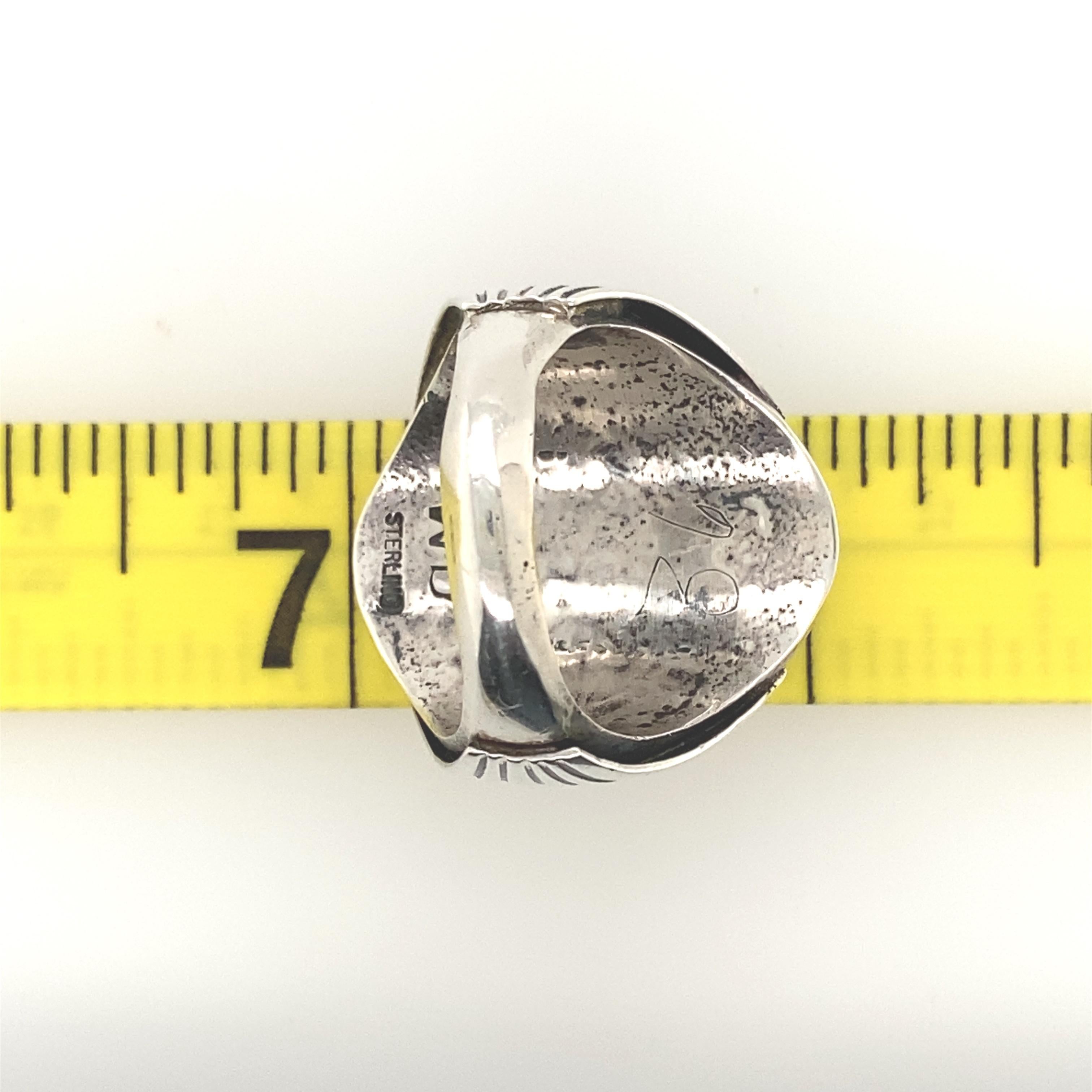 Türkis-Ring aus Sterlingsilber des Navajo-Künstlers Dan Whitegoat 2