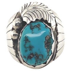Türkis-Ring aus Sterlingsilber des Navajo-Künstlers Dan Whitegoat