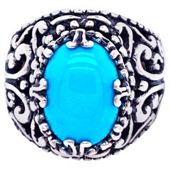 Vintage Sterling Silver Turquoise Ring