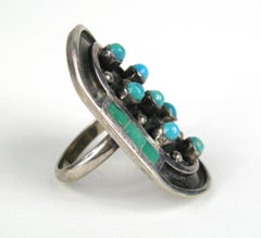 Sterling Silver Turquoise Ring Navajo Native American Jobeth Mayes Maize