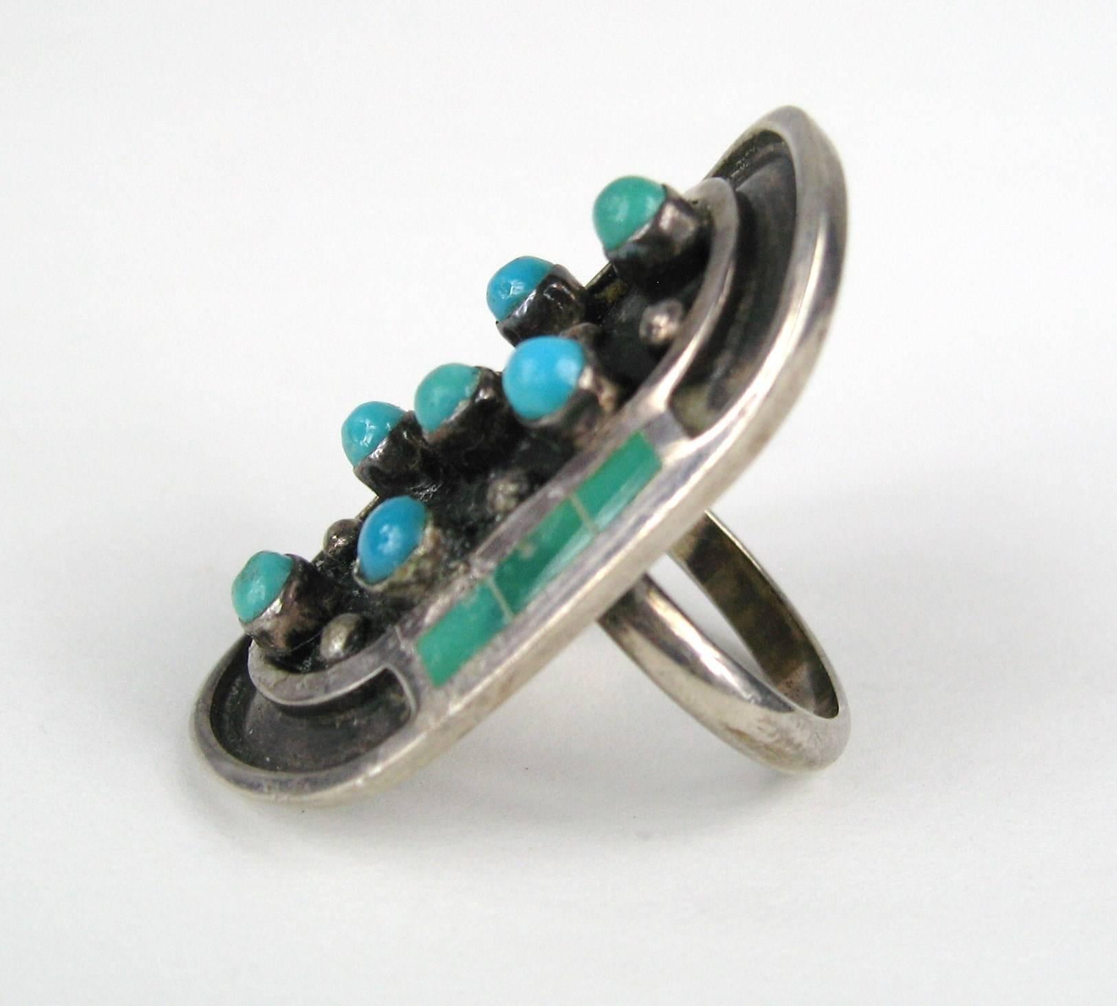 native american turquoise and diamond engagement ring