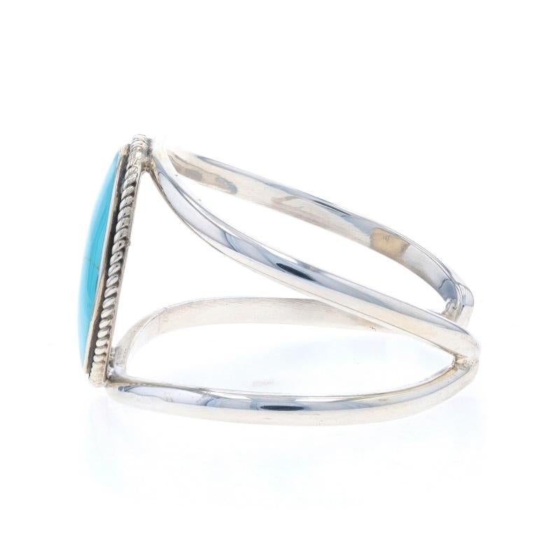 Bracciale in argento sterling con solitario in turchese 6 1/2