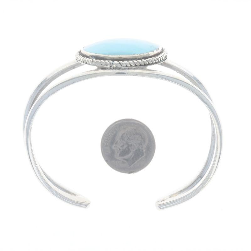 Bracciale in argento sterling con solitario in turchese 6 1/2
