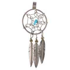 Sterling Silber Türkis Südwest Dream Catcher Anhänger - 925