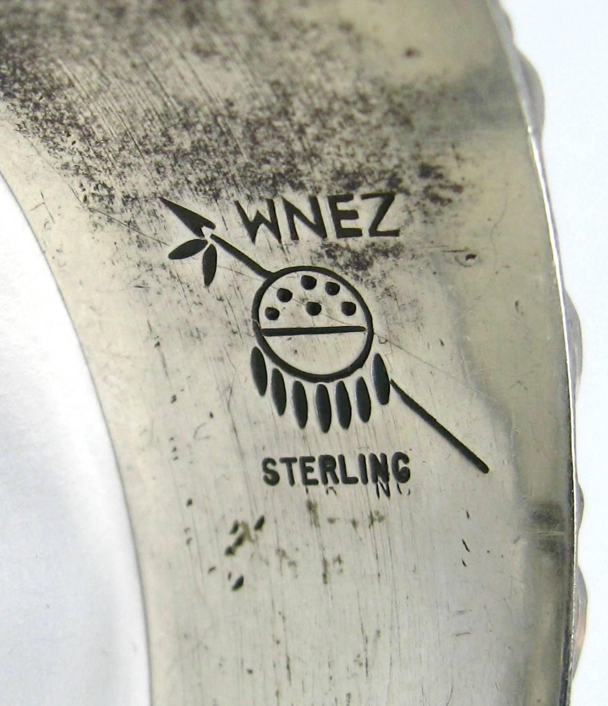 Amérindien Montre-bracelet Navajo amérindienne en argent sterling et turquoise en vente