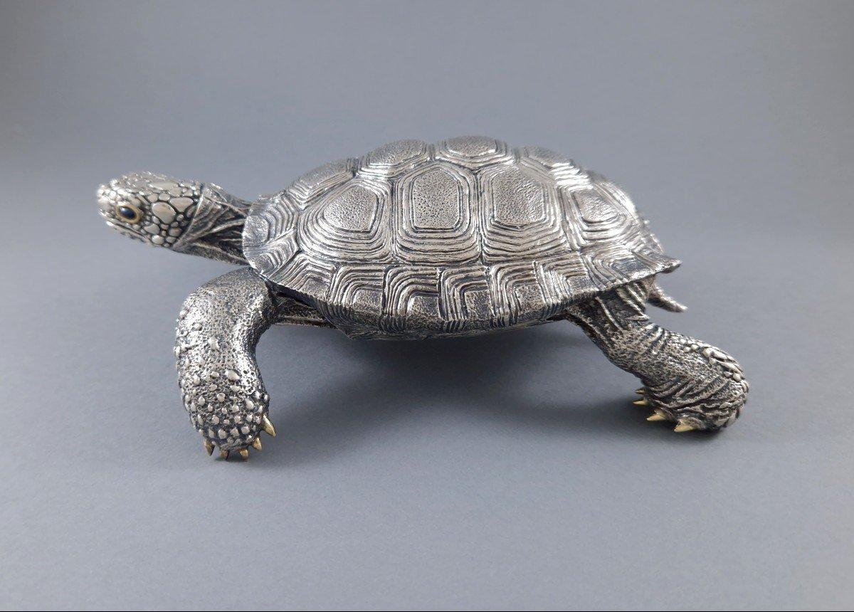 Late 20th Century Sterling Silver Turtle For Sale