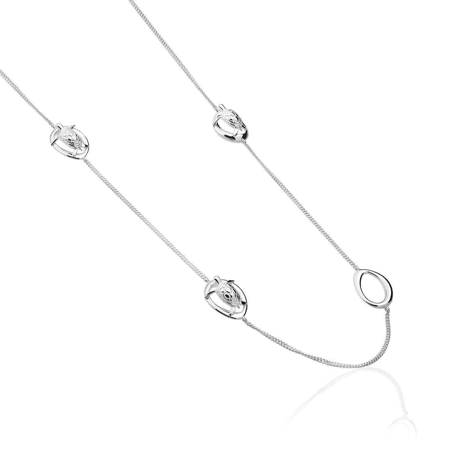 The Turtle Necklace from the Animales Collection by TANE is made in sterling silver. It consists of an 31.4
