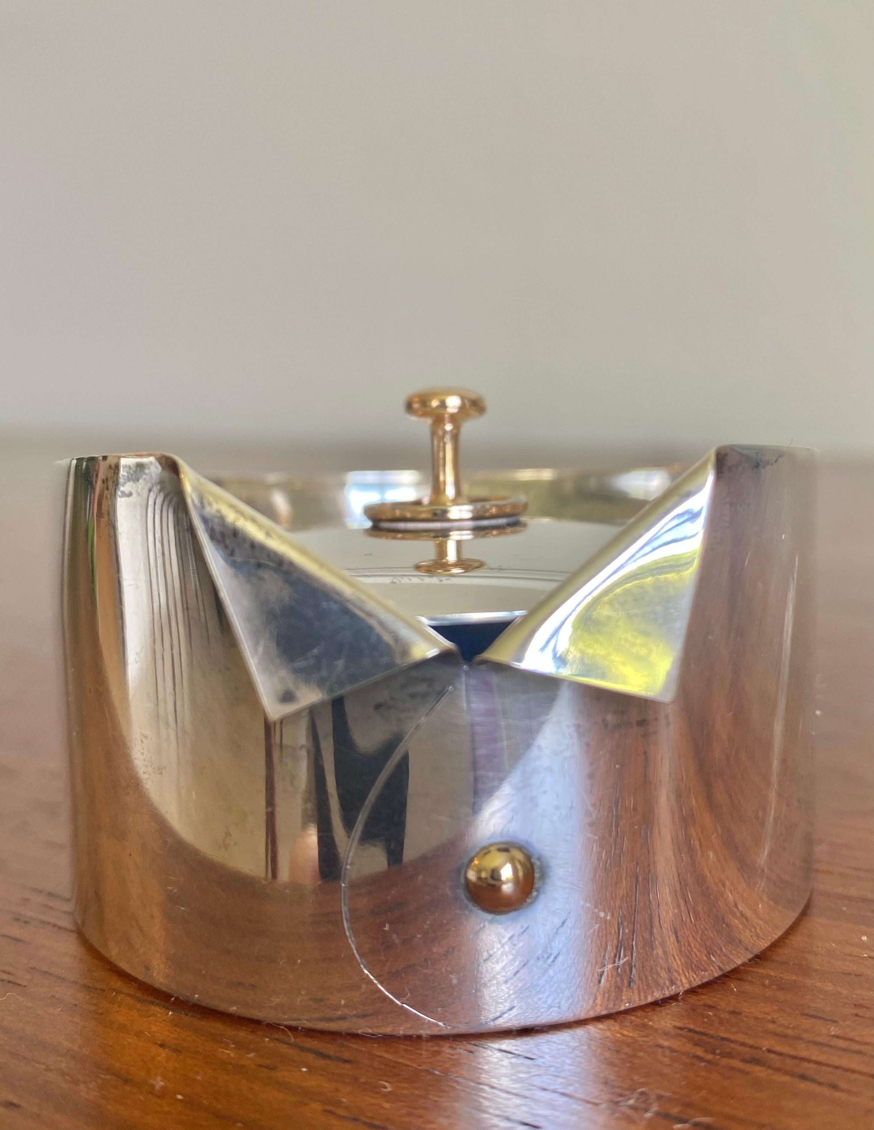Art Deco Sterling Silver Tuxedo Stud Box / Jewelry Box