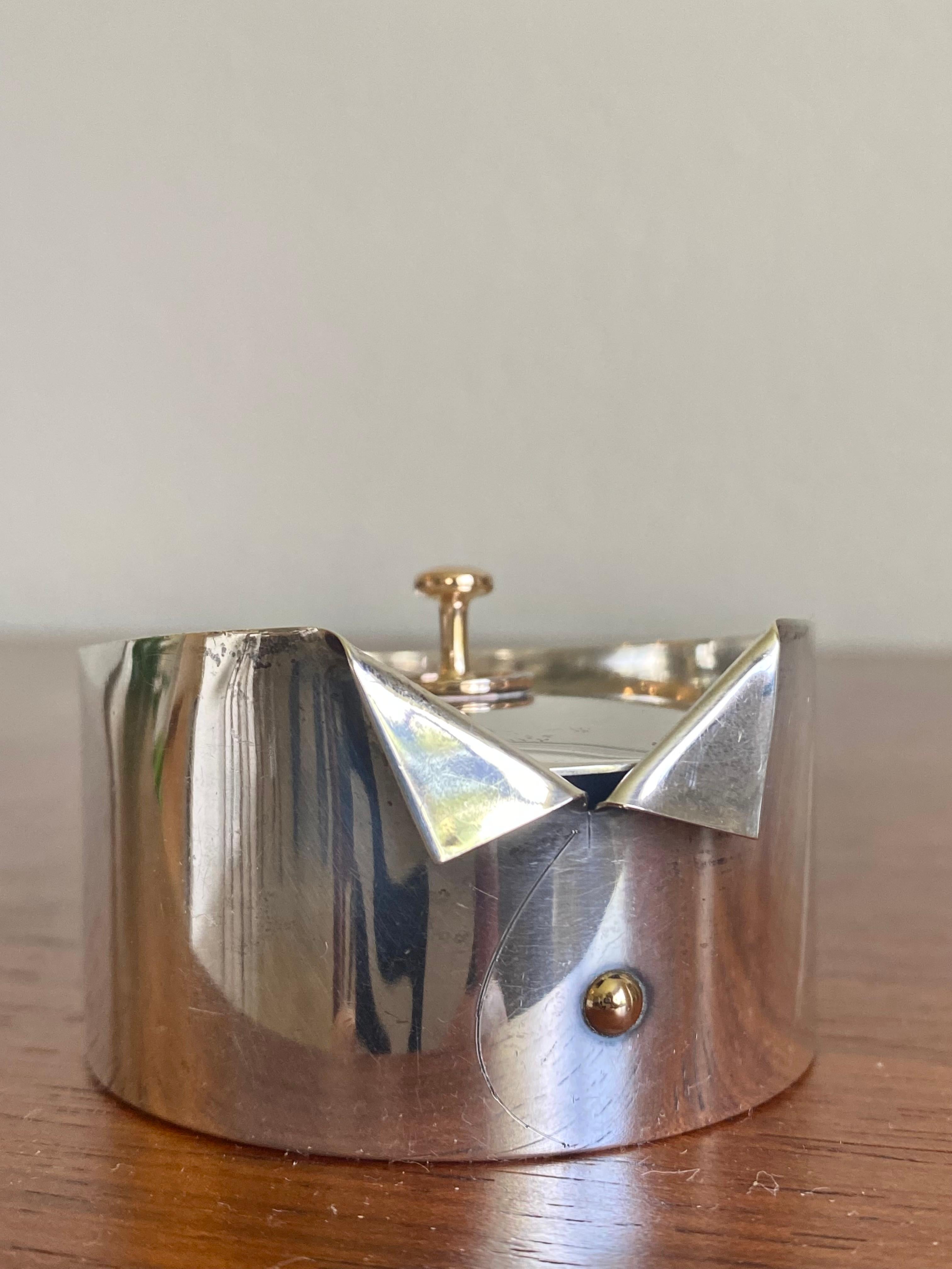 American Sterling Silver Tuxedo Stud Box / Jewelry Box