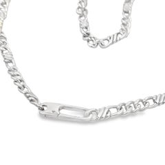Sterling Silver Twist Figaro Chain Necklace