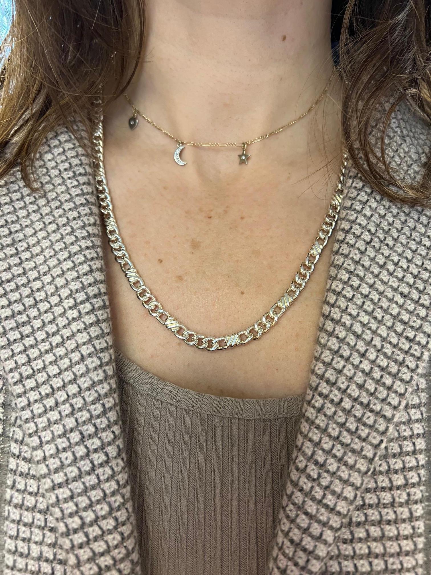 da uomo o donna Collana a catena Figaro in argento sterling Twist in vendita