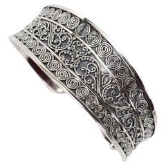 Sterling Silber Twisted Wire Design Manschettenarmband