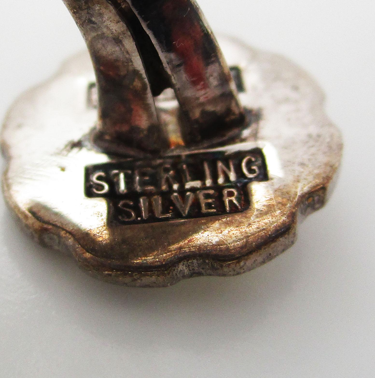 Sterling Silver Two Color Enamel Swivel Bar Cufflinks For Sale 4