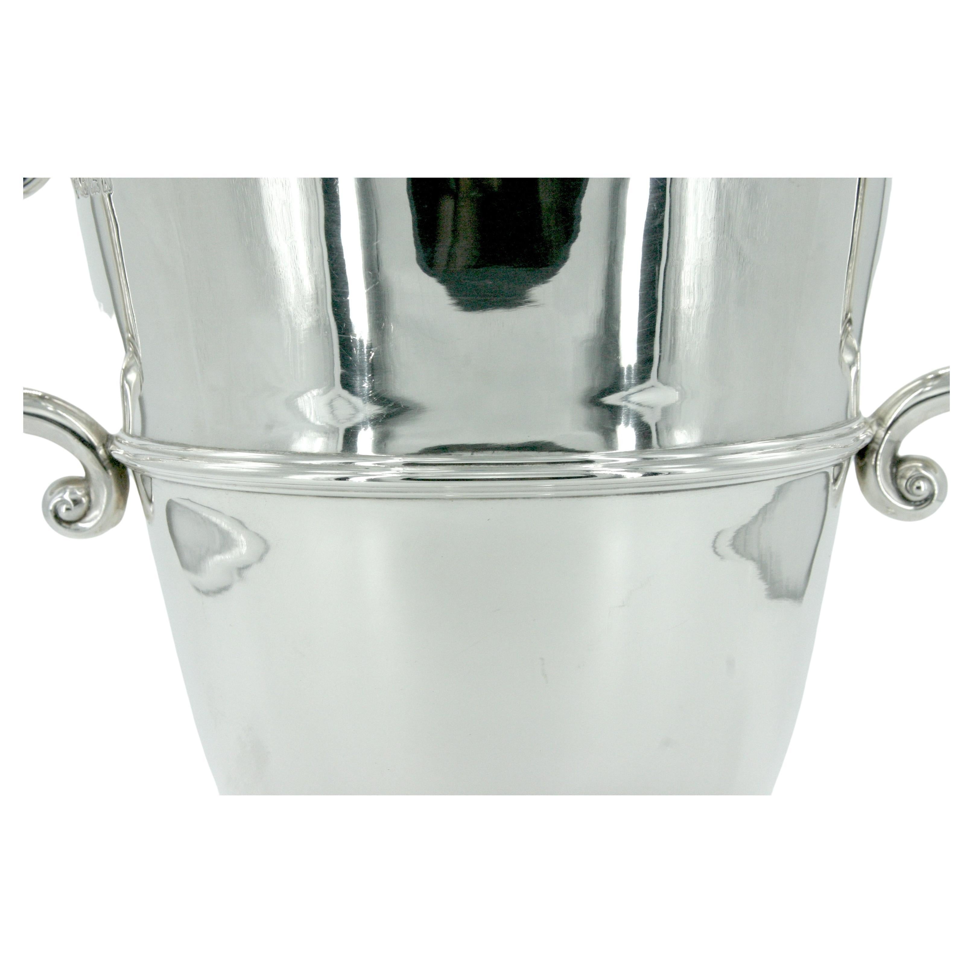 Sterling Silver Two Handled Birmingham Wine Cooler For Sale 1
