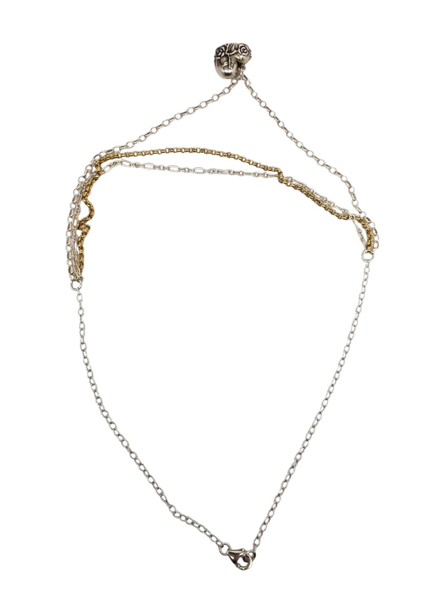 Collana con ciondolo a forma di cuore in argento sterling bicolore #21291 in vendita 1