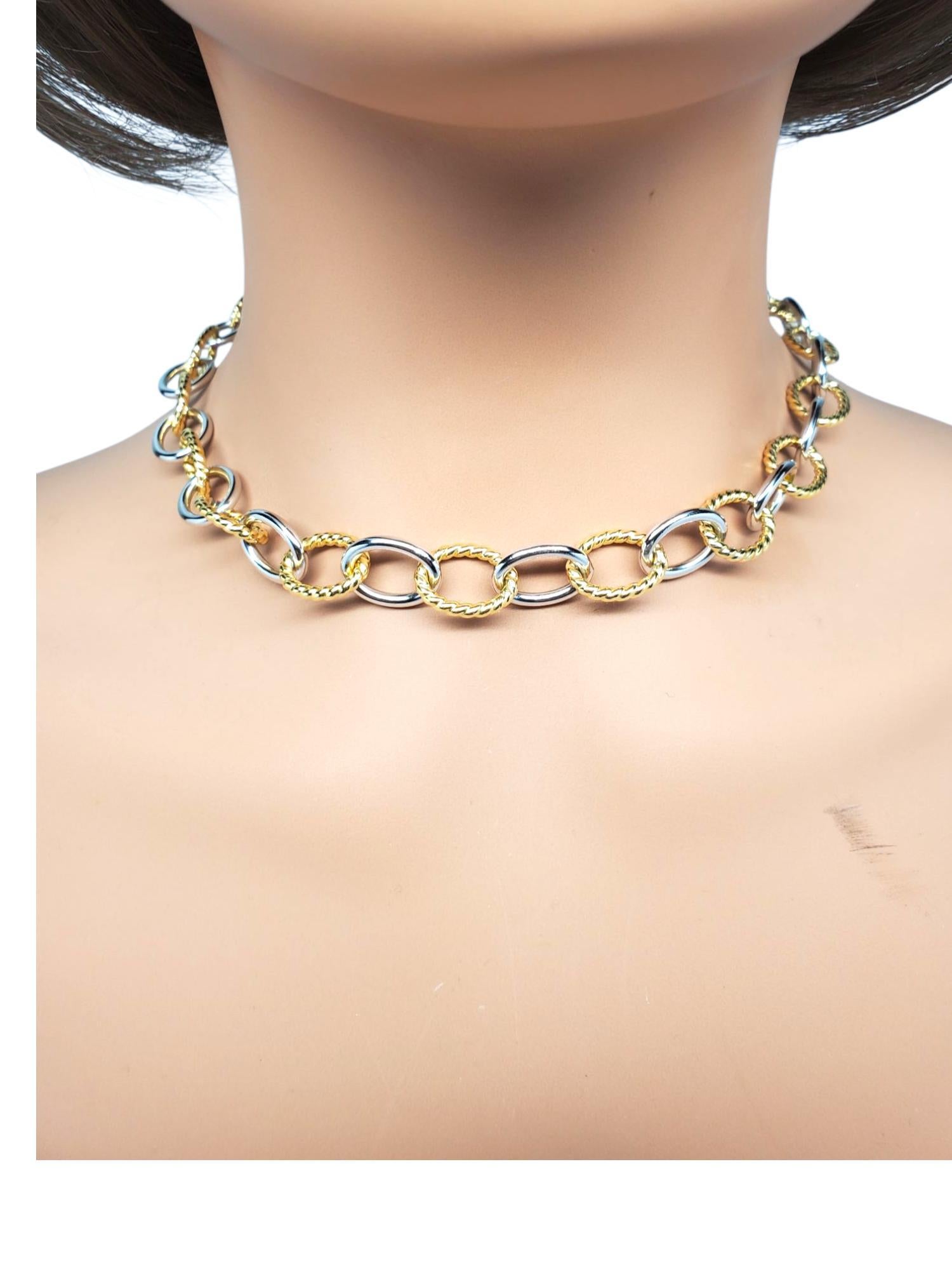 Collana a catena ovale ritorta in argento Sterling Two-Tone #21154 in vendita 2