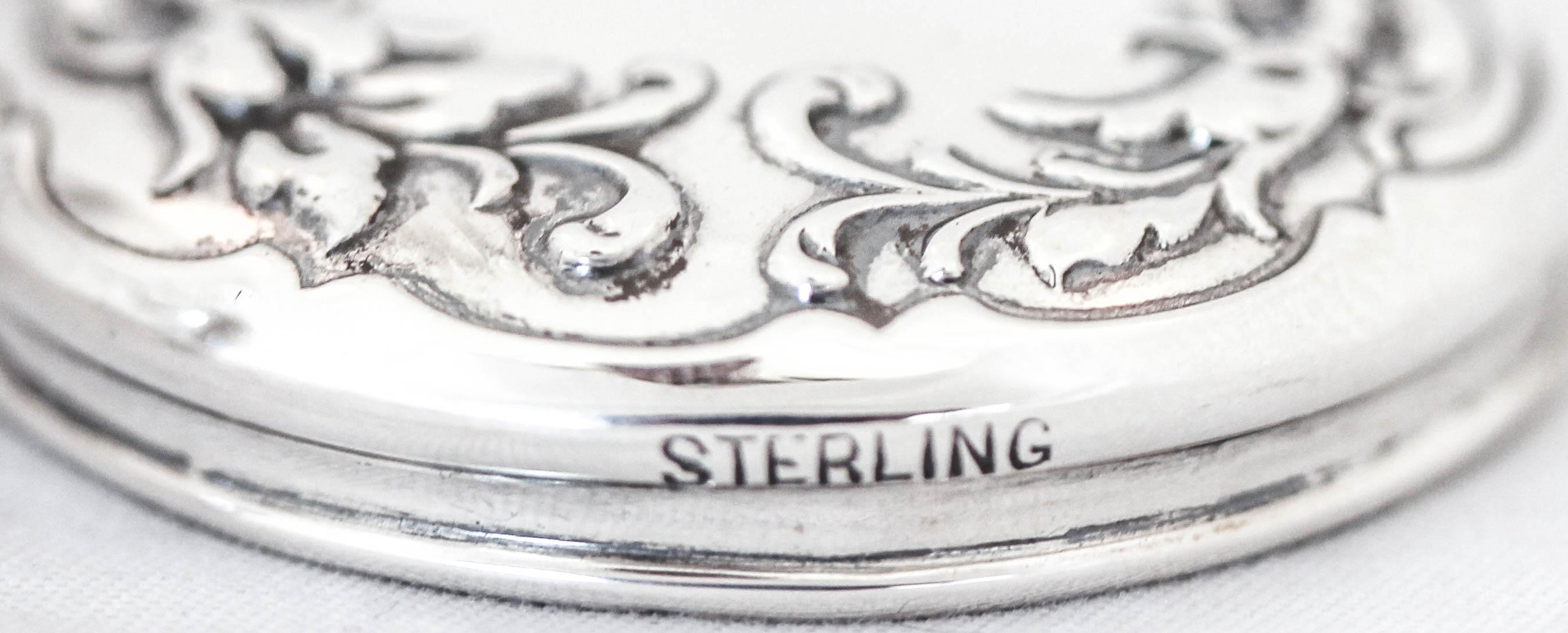 Sterling Silver Vanity Jar In Excellent Condition For Sale In Brooklyn, NY