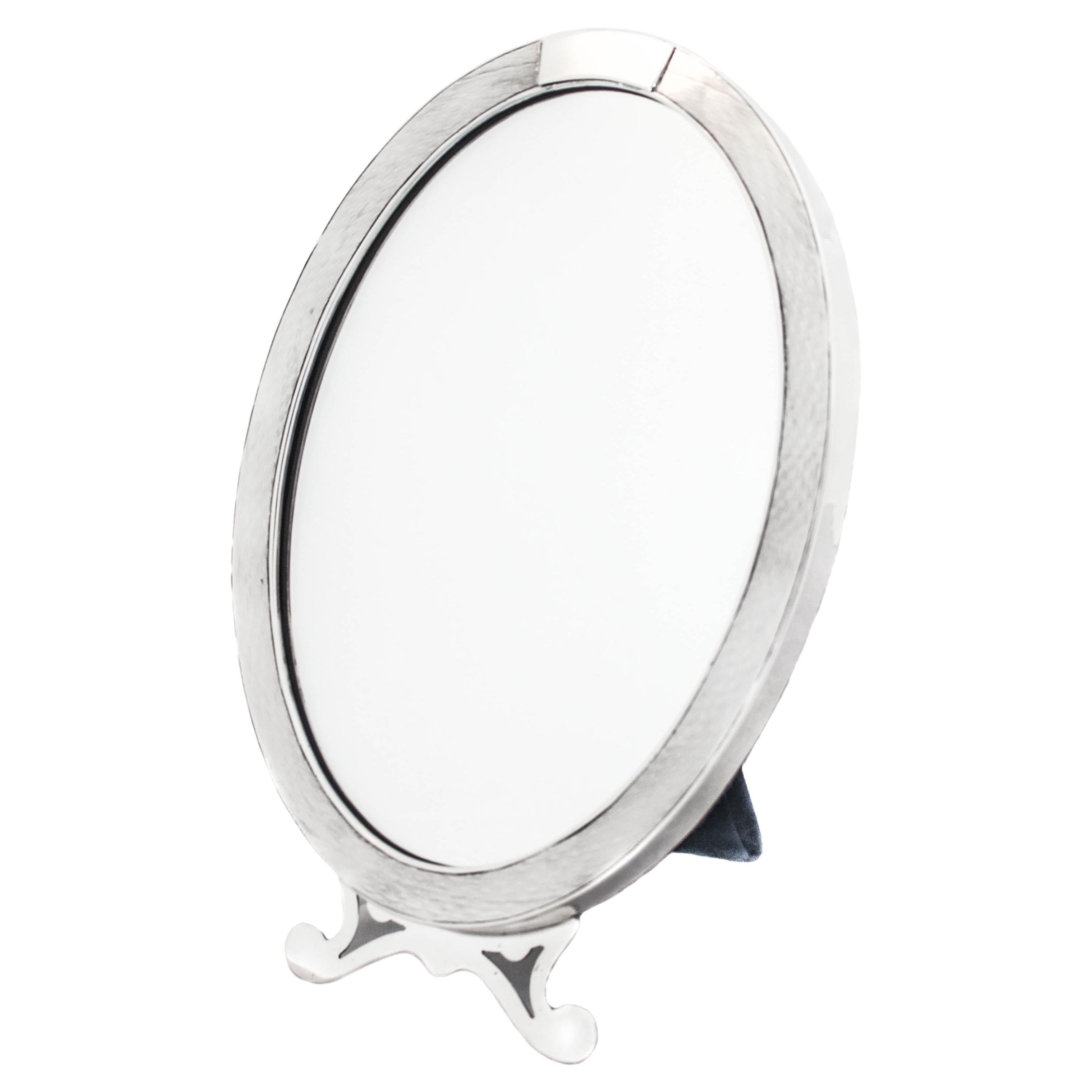 Sterling Silver Vanity Mirror For Sale