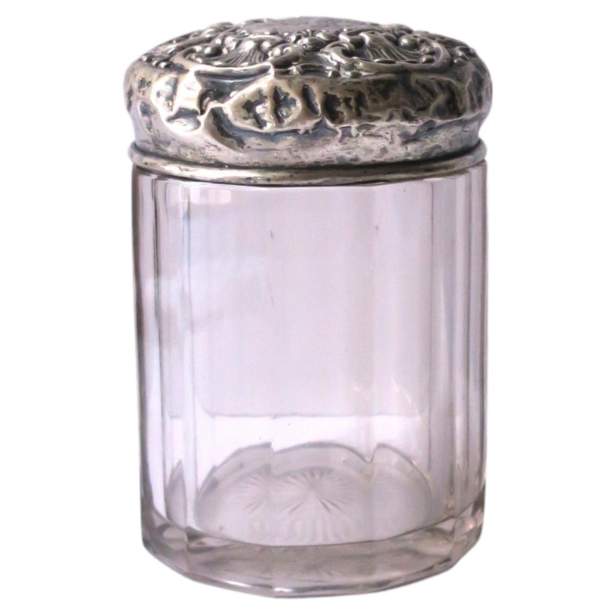 Sterling Silber Eitelkeit oder Badezimmer Jar  (Viktorianisch)